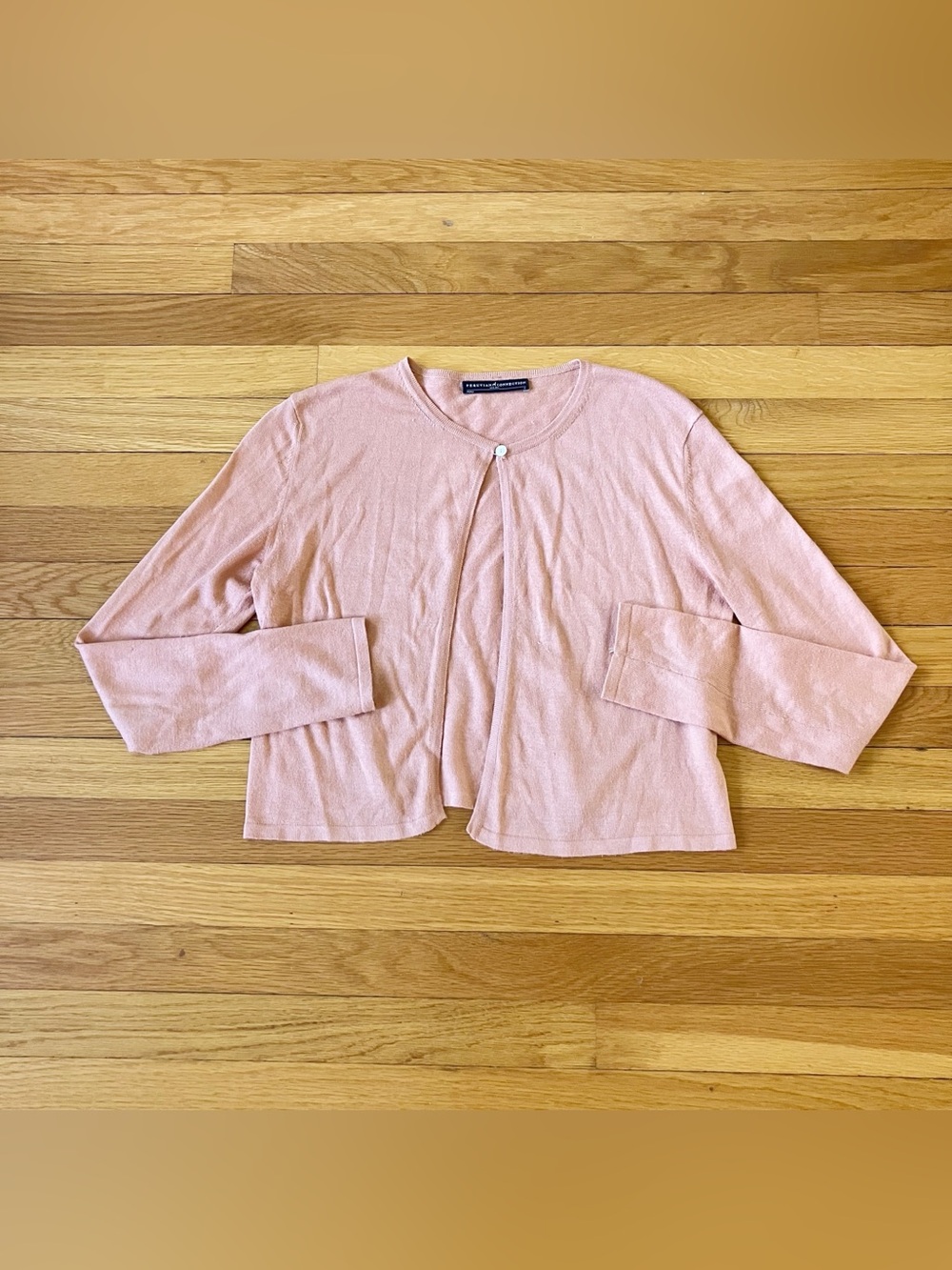 Peruvian Connection Rose Pink Knit Silk Cotton Classic Cardigan Sweater Small